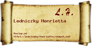 Ledniczky Henrietta névjegykártya